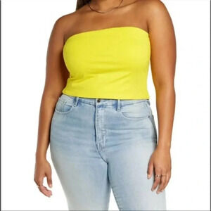 BP Tube Crop Top Cotton Stretch Yellow  Size 3X
